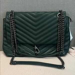 Rebecca Minkoff Bottle Green Edie Flap Shoulder Bag